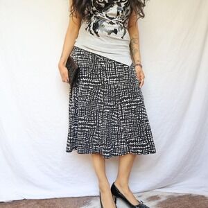 Optical Polka Dot Vintage Midi Skirt